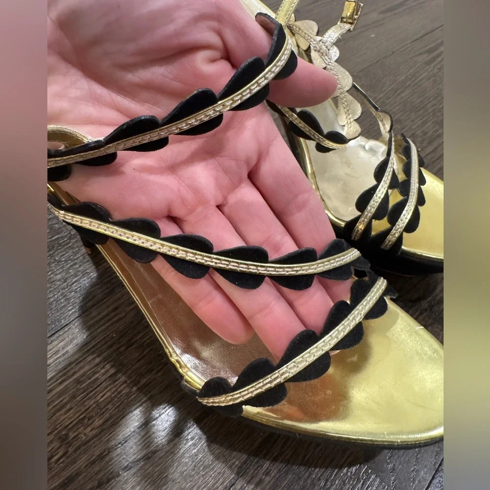Claudia Ciuti • Black & Gold High Heel Sandals (9.5M-run small) Made in Italy
